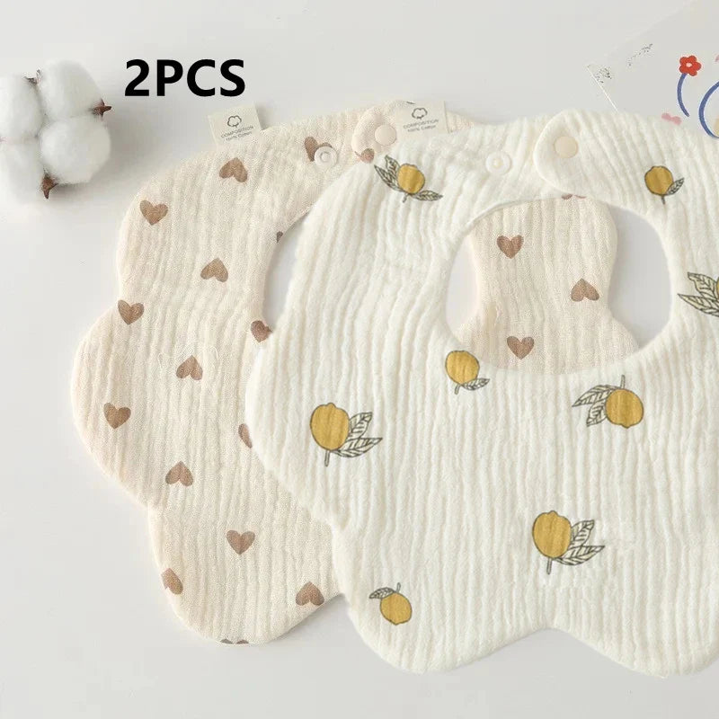 Baby Bandana Bibs & Burp Cloths - Cotton Drool Bibs for Newborns & Toddlers, Feeding Saliva Towel Cartoon Print