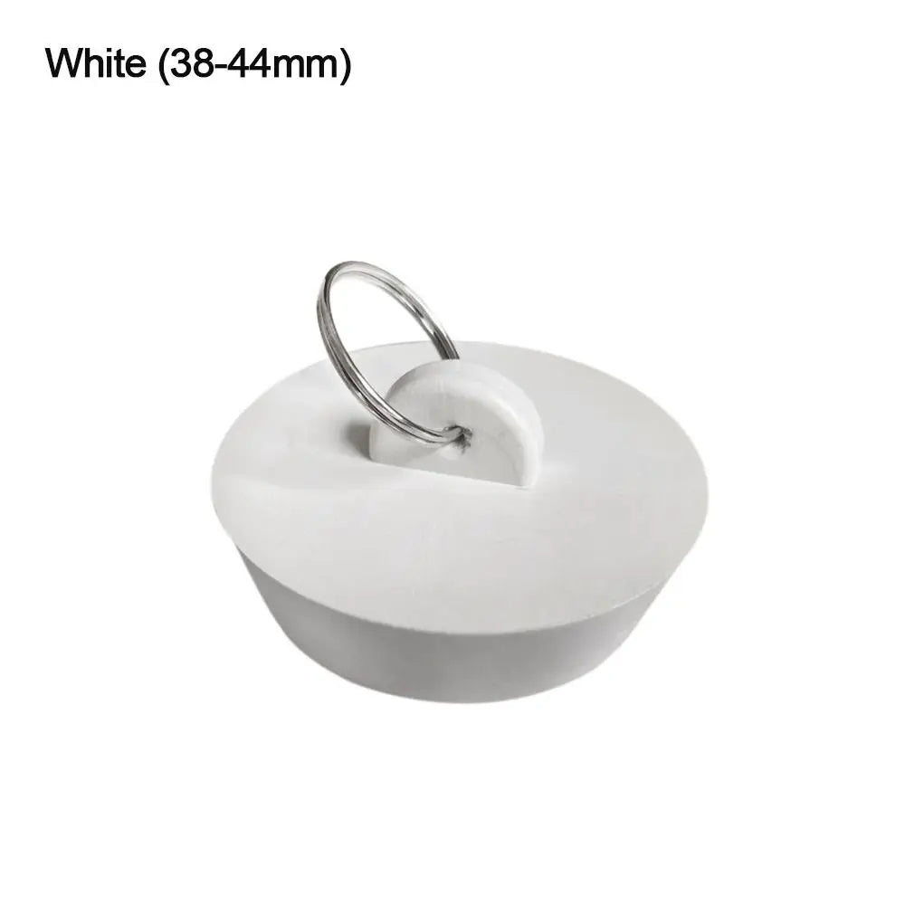 Universal Rubber Sink & Bathtub Drain Stopper Plug — Leakproof Floor Drain Strainer, White