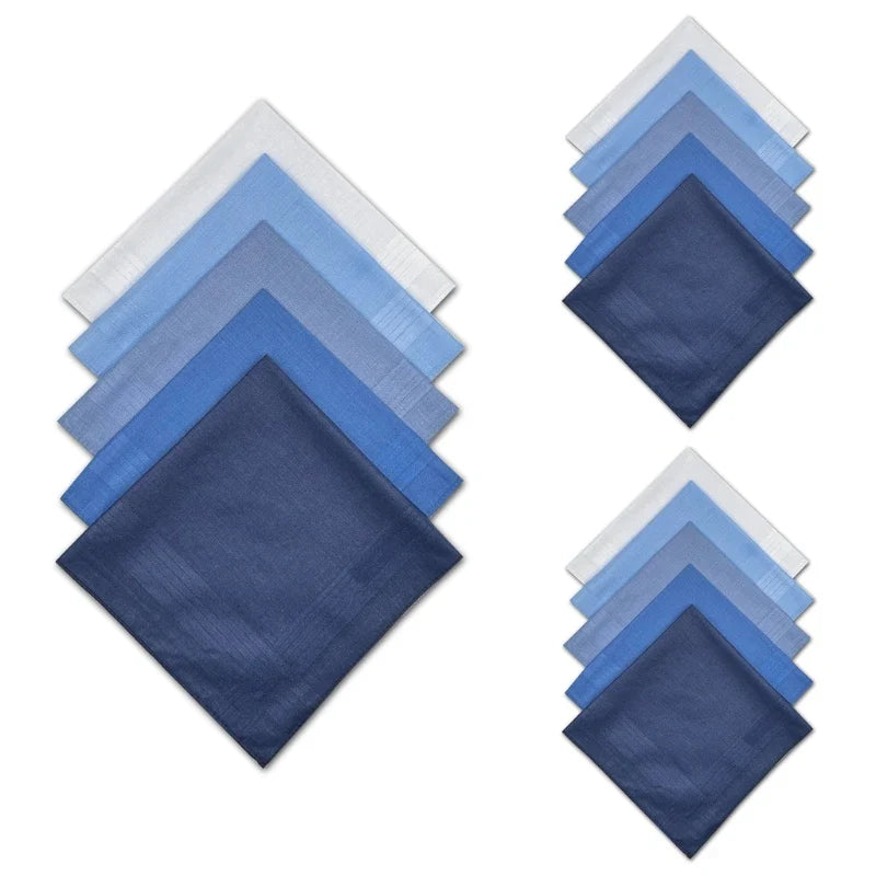 Soft Absorbent Pocket Handkerchiefs - Cotton-Feel 40x40cm (15.75x15.75in) - Solid Color 5pc/15pc Set