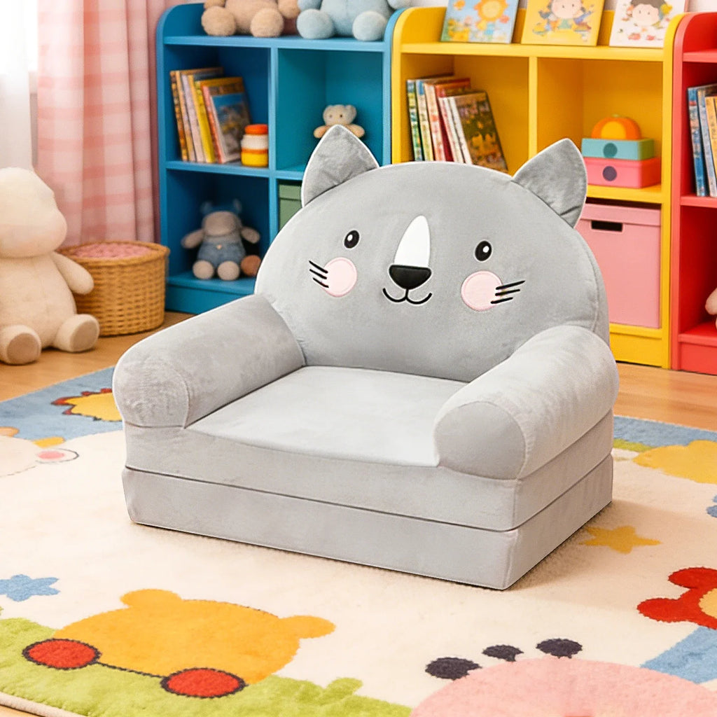 Foldable Kids Sofa Toddler Armchair (Ages 1-4) – Foam-Filled Convertible Seat & Sleeping Mat for Reading Nursery Bedroom