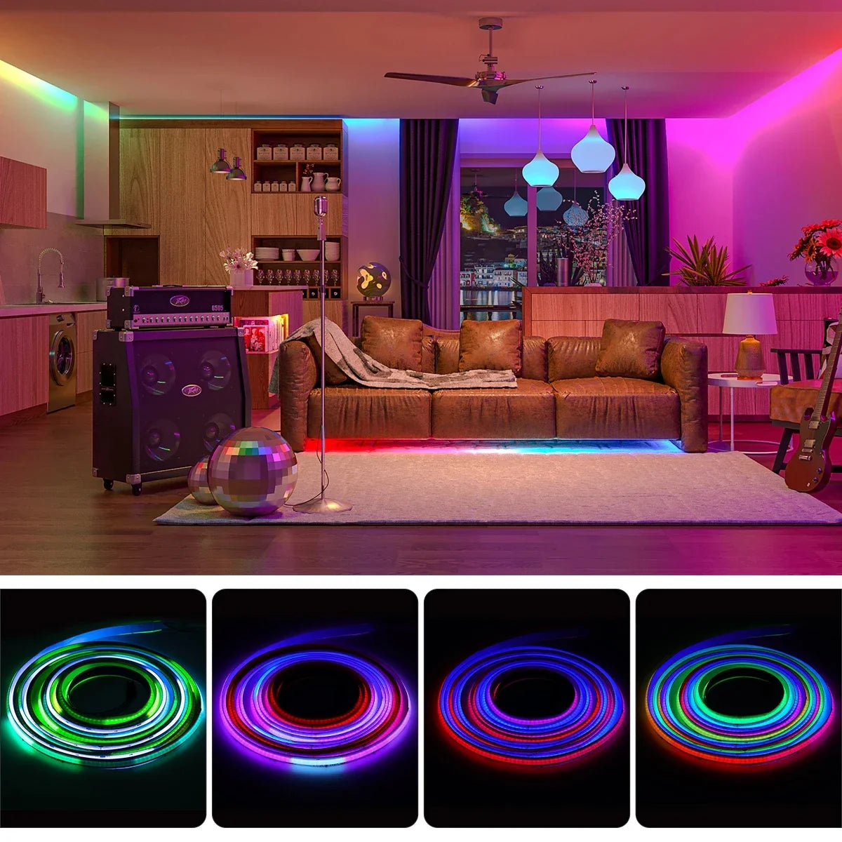 Pixel Addressable COB WS2811 LED Strip – 630/720 LEDs/m, 12mm High-Density RGB Dream Color, DC12/24V