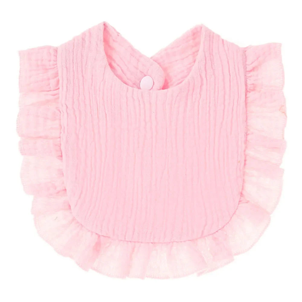 Muslin Cotton Baby Bibs & Burp Cloths - Ruffle Bandana Drool Bibs for Newborns