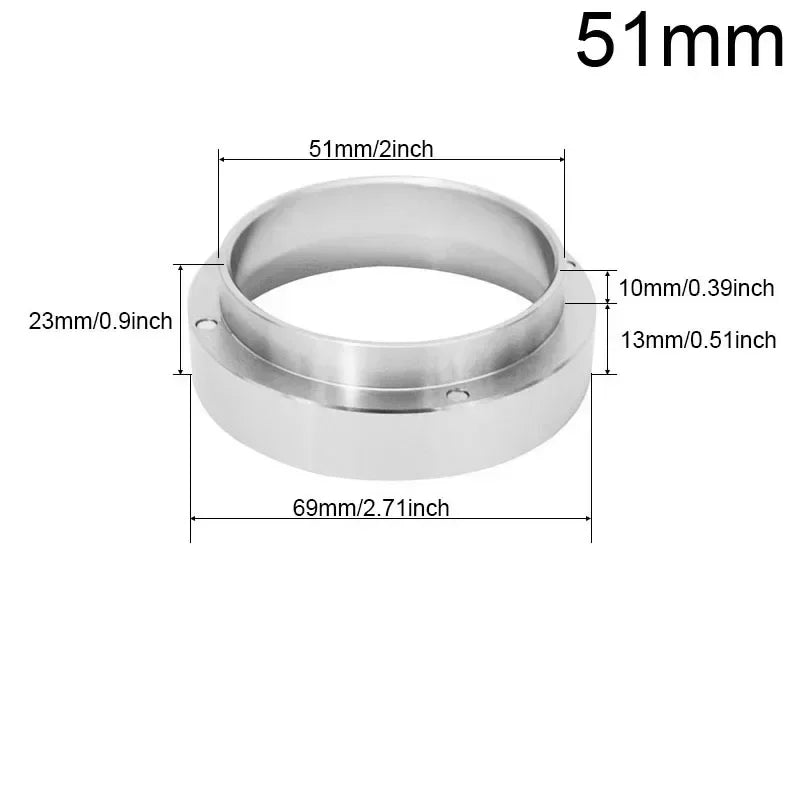 51/53/58mm (2.01/2.09/2.28 in) Aluminum Espresso Dosing Ring for Portafilter - Barista Tamper Accessory