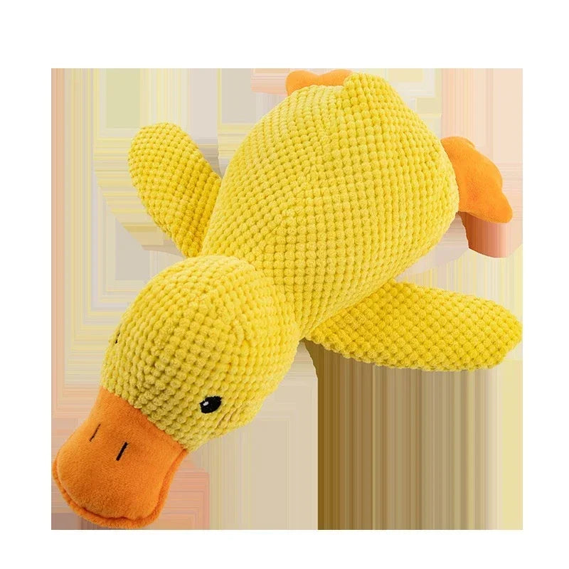 Plush Duck Dog Toy with Squeaker Bite Resistant Chew Toy for Teeth Grinding Relief