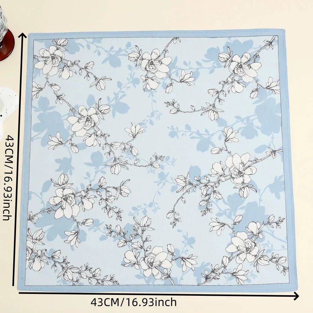 3-Pack Cotton Women's Handkerchiefs 17in (43cm) Floral Pocket Squares — Bridal Gift Set