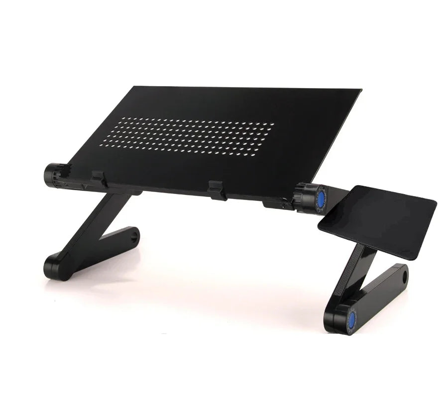 Aluminum Folding Laptop Table with Cooling Fan – Adjustable Lap Desk Tray for Bed & Office, 15.7 x 11.8 x 2.8 in (400 x 300 x 70 mm)
