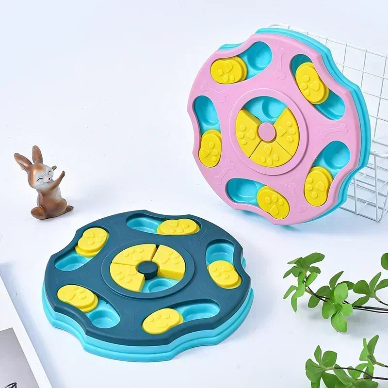 Interactive Dog Puzzle Slow Feeder Bowl - Anti-Slip Food Dispenser to Slow Eating & Boost Puppy IQ for Dogs & Cats