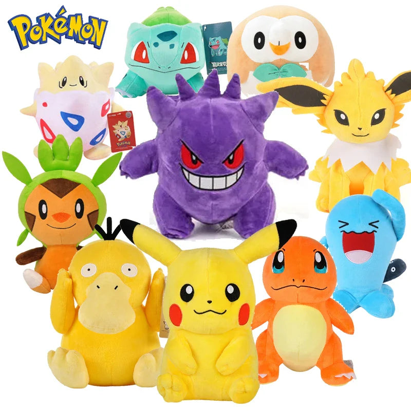 40 Styles Anime Pokemon Kawaii Plush Toys - Pikachu, Gengar, Dragonite, Piplup Cute Plushies for Kids & Christmas Gifts