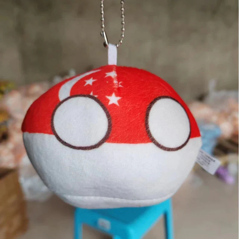Polandball Countryball Plush Keychain 10 cm (3.9 in) 70 Designs Country Ball Pendant Stuffed Toy for Kids
