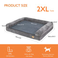 Orthopedic Dog Bed – Foam Pet Mattress Sofa with Bolster, Removable Washable Cover, Waterproof Liner (Sizes M-L-XL-2XL)