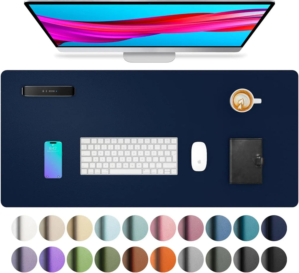 Large Waterproof PU Leather Desk Mat for Office & Home — Keyboard, Mouse & Writing Pad