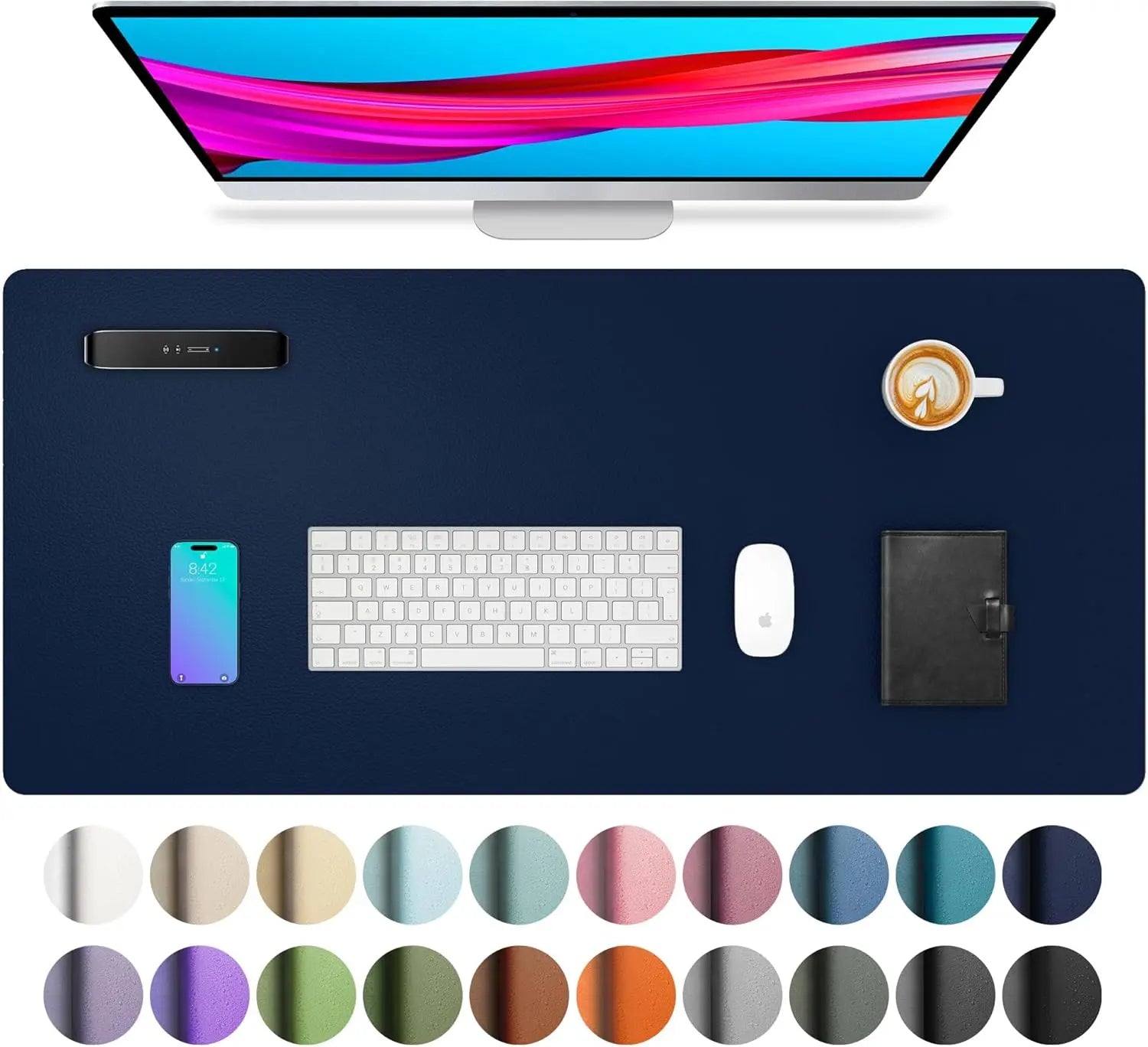 Large Waterproof PU Leather Desk Mat for Office & Home — Keyboard, Mouse & Writing Pad