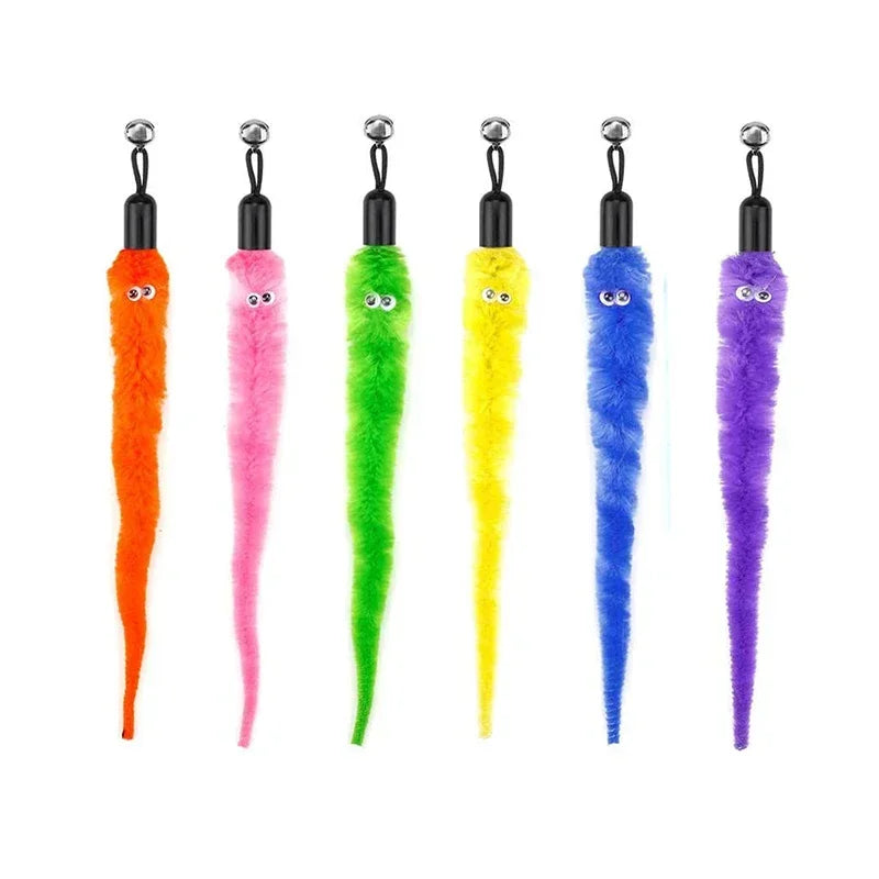 Interactive Cat Feather Toy Refill Kit – Feather Birds, Faux Worm & Foam Ball with Bell for Kittens