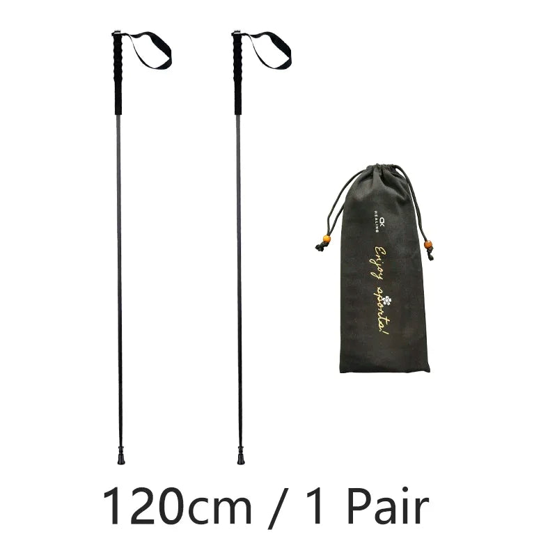 Ultra-Light Carbon Fiber Folding Trekking Pole Adjustable 110–130 cm (43–51 in) Collapsible Hiking and Walking Stick