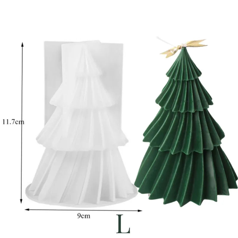 3D Christmas Tree Silicone Mold for Candle Making, Soap, Resin & Baking DIY Holiday Craft Kit