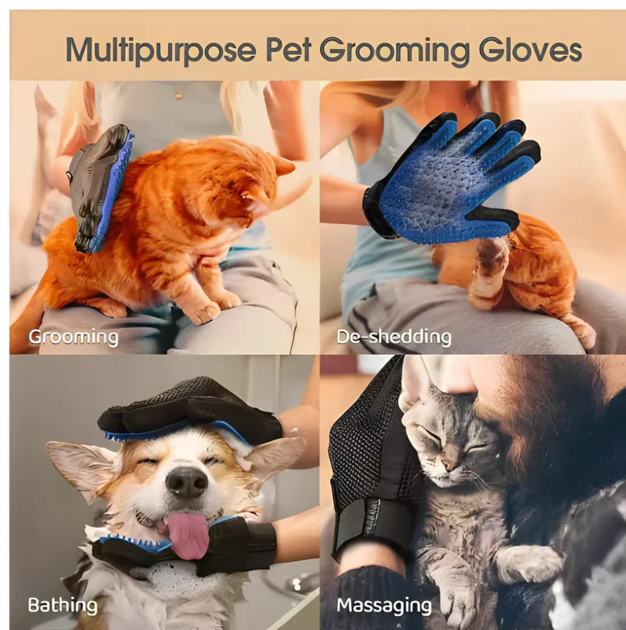 Silicone Pet Grooming Glove – Single Right-Hand Deshedding Brush & Massage Mitt for Dogs & Cats, 16×24 cm (6.3×9.4 in)