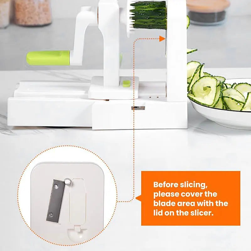 5-Blade Vegetable Spiralizer and Mandoline Slicer with Suction Base, Zucchini Noodle Maker for Veggie Noodles and Curly Fries