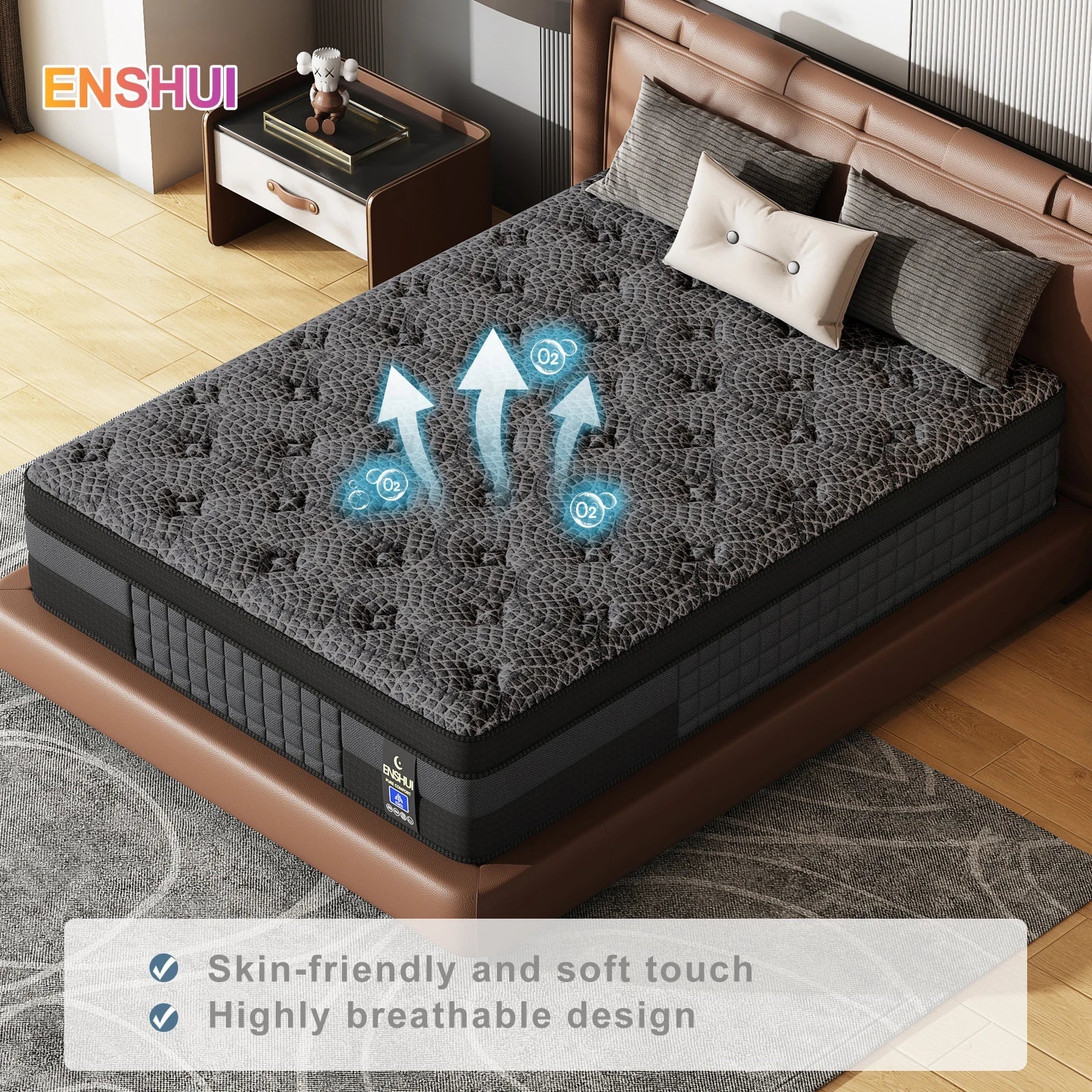 12"14"Gel Memory Foam & Pocket Spring Mattress For Back Pain Relief, Twin Full Queen King Size,Cooling & Breathable, CertiPUR-US