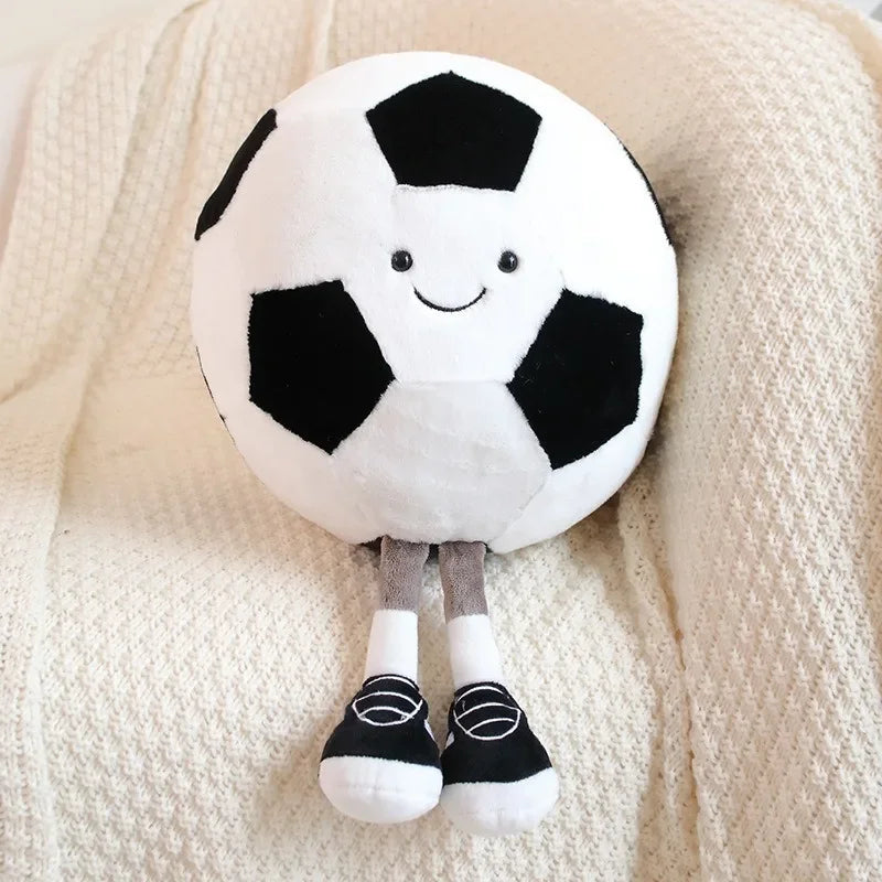 Plush Football & Basketball Pet Toy Pillow - Interactive Dog & Cat Ball, 25–28 cm (9.8–11.0 in)
