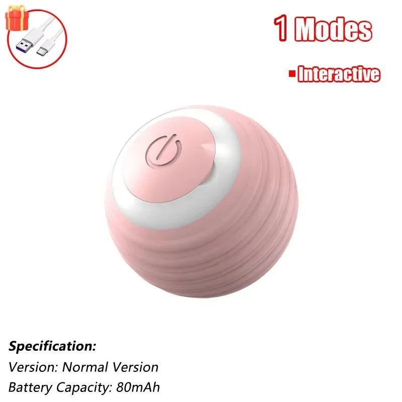 Interactive Rechargeable Cat Ball Toy with Faux Fur Tail — Automatic Rolling Smart Pet Ball (USB-C) for Cats & Small Dogs