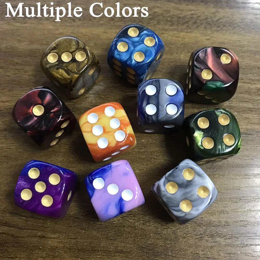 16mm (0.63 in) 6-Sided Acrylic Dice D6, 10/30/50/100 Pack Multicolor Round Corner for RPG Board Games & Math
