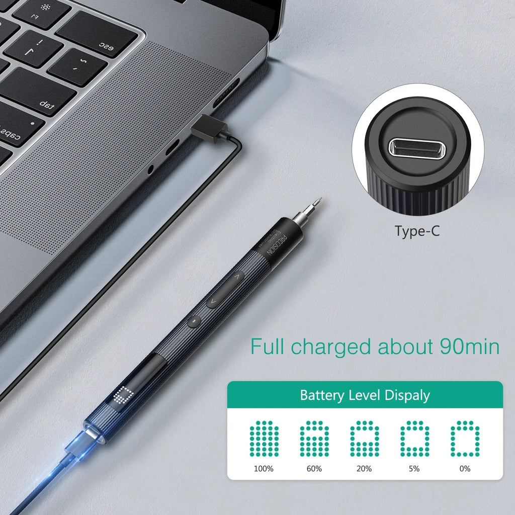 50-in-1 Cordless Precision Electric Screwdriver Kit, 3-Speed Torque Adjustable with Magnetic Phillips and Torx Bits for Phone Laptop Watch PC