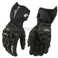 Unisex Leather Motorcycle Riding Gloves - Racing Motorbike Gloves with Protective Padding, Adjustable Strap - Black/White/Red