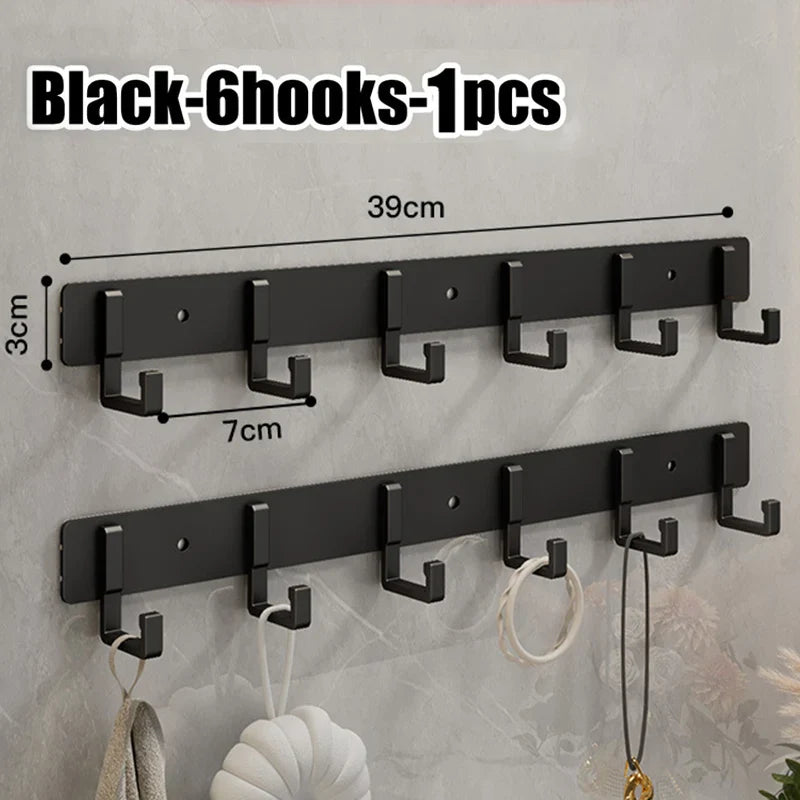 Heavy-Duty Adhesive Wall-Mounted Towel and Clothes Hook - No-Drill Stainless Steel Multi-Hook for Bathroom and Kitchen