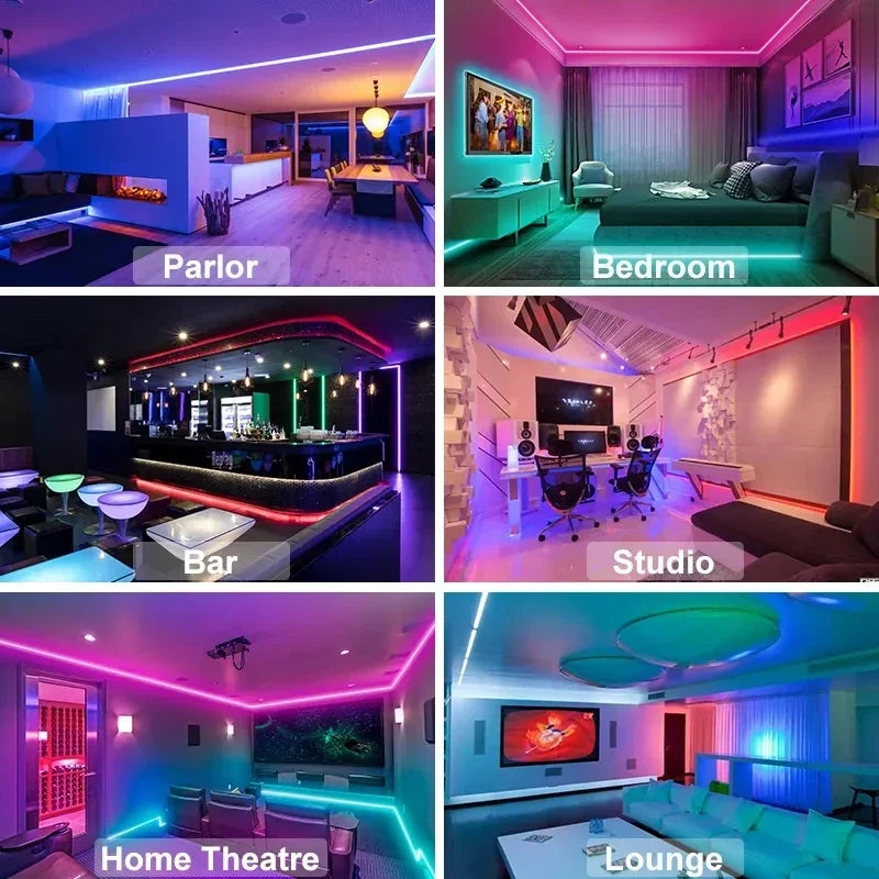 USB RGB LED Strip Lights 5050 SMD — Flexible TV Backlight, Music Sync, App & Remote Control (1–15m / 3.3–49.2ft)