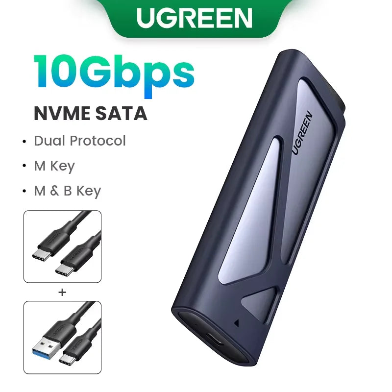 M.2 NVMe & SATA SSD Enclosure USB-C 20Gbps (USB 3.2 Gen2x2) — Supports 2230/2242/2260/2280 M & B+M Keys, Up to 8TB