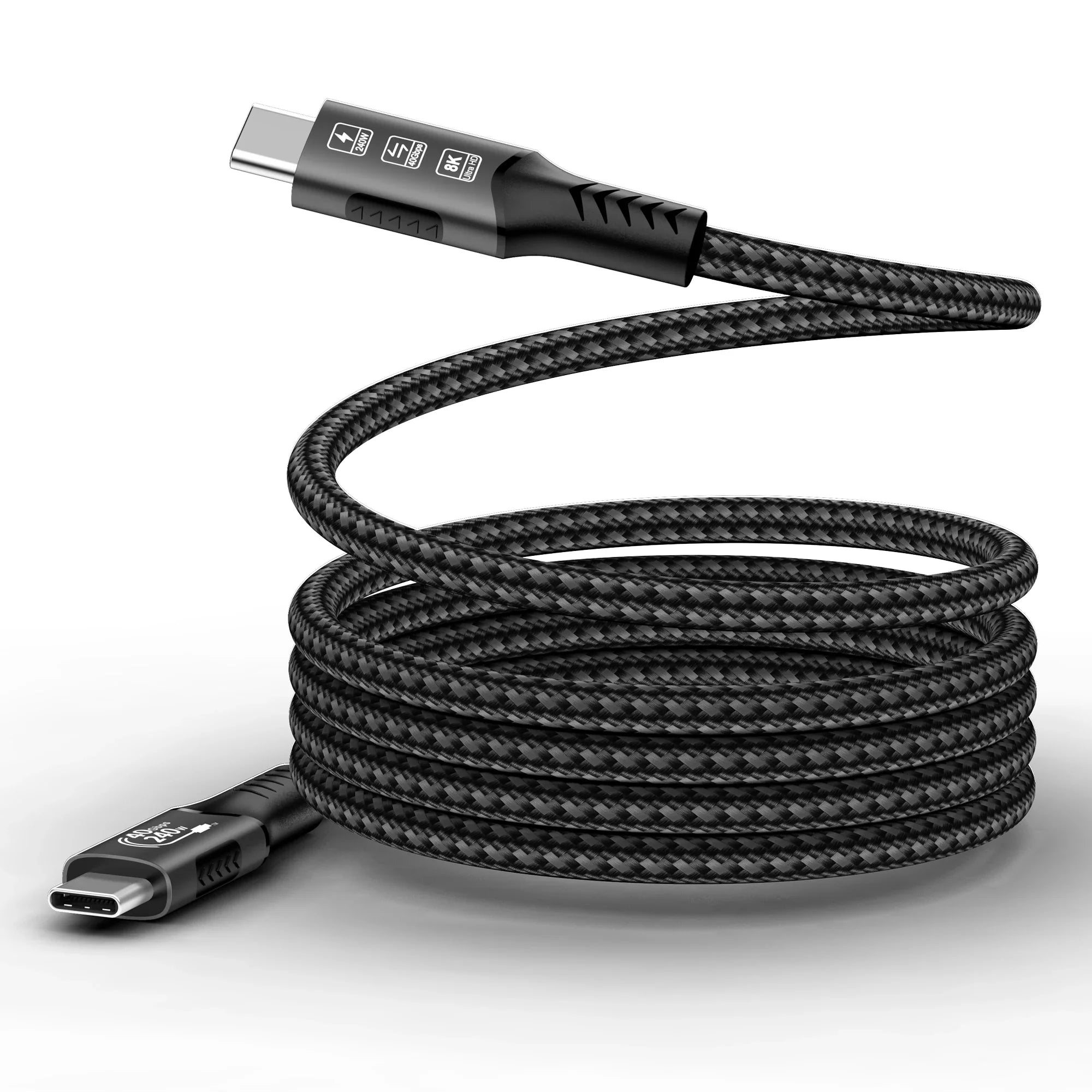 USB4 Thunderbolt 4 USB-C to USB-C Cable — 40Gbps, 240W (48V/5A) PD 3.1, 8K@60Hz Video, Thunderbolt 3 Compatible
