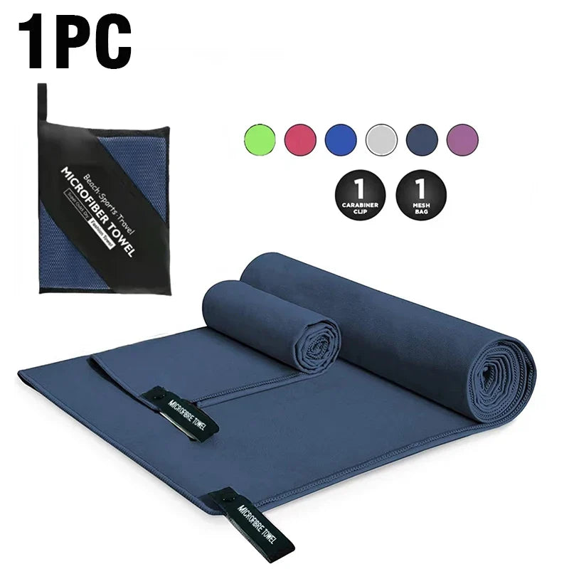 Microfiber Quick-Dry Large Beach & Sports Towel for Travel, Gym, Yoga, Swimming