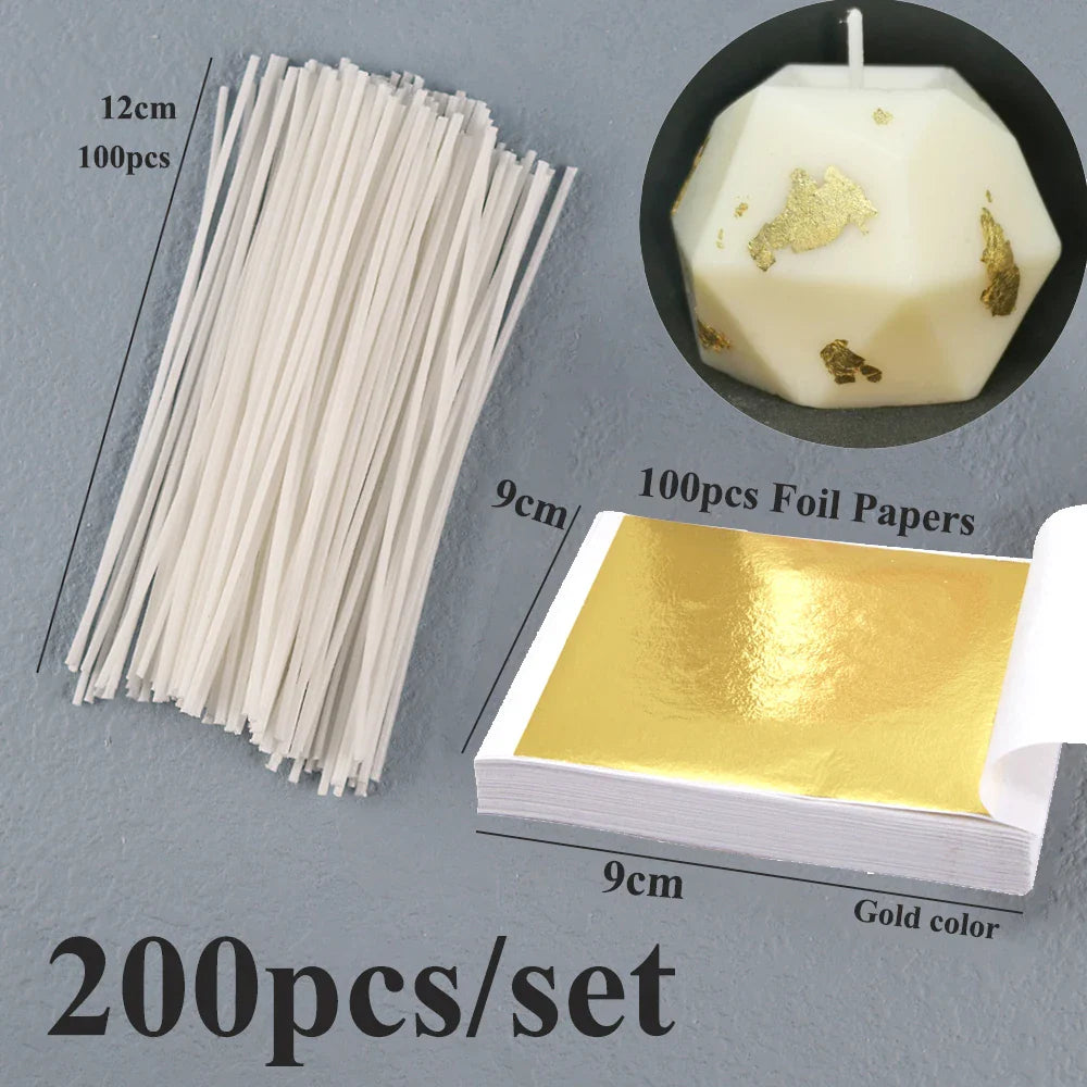 Pre-Waxed Cotton-Core Candle Wicks with Metal Sustainer Tabs, 100-Pack, 1.0–7.9 in (2.6–20 cm) for DIY Candle Making