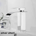 Black Waterfall Bathroom Basin Faucet – Stainless Steel Deck-Mounted High-Low Mixer Tap, Hot & Cold