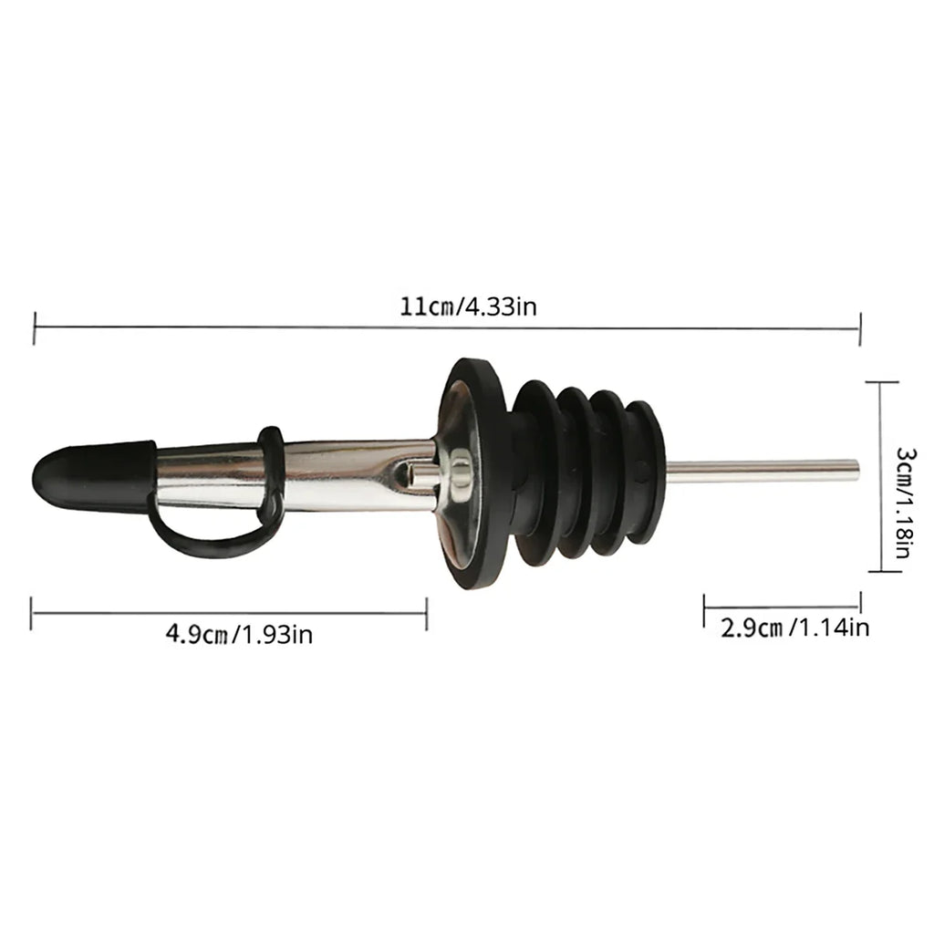 3-Pack Stainless Steel Bottle Pourer Spouts with Stoppers - Wine & Olive Oil Dispenser
