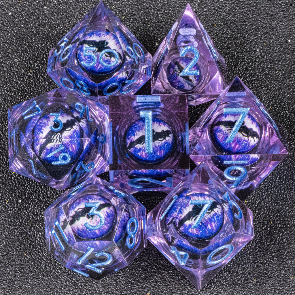 Handmade Resin 7-Piece D20 Polyhedral Dice Set for Dungeons & Dragons & Tabletop RPGs