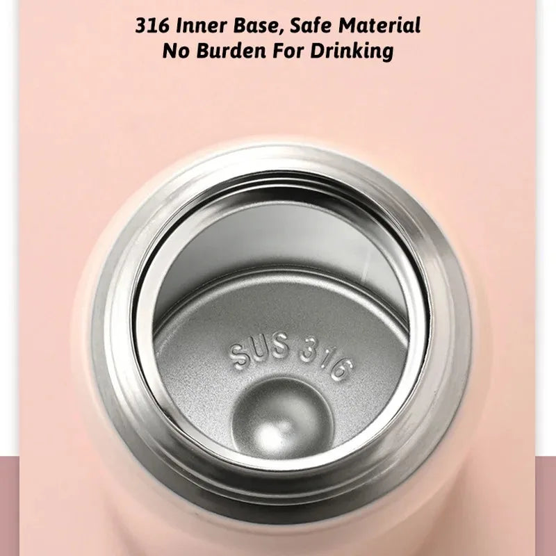500ml (16.9 oz) 316 Stainless Steel Vacuum Insulated Thermos Bottle, Leakproof Travel Tumbler with One-Hand Push Lid