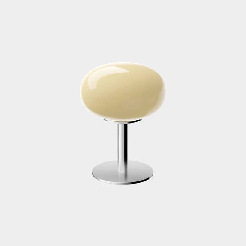 Macaron Glass Table Lamp - 2-Color E27 LED Bedside Lamp, Stained Glass Night Light for Bedroom (28cm x 18cm / 11in x 7in)