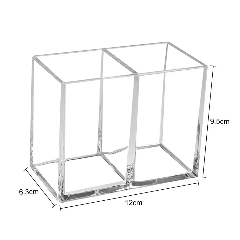Clear Acrylic Makeup Brush Organizer – Transparent Cosmetic Holder for Lipstick, Brushes & Makeup Tools