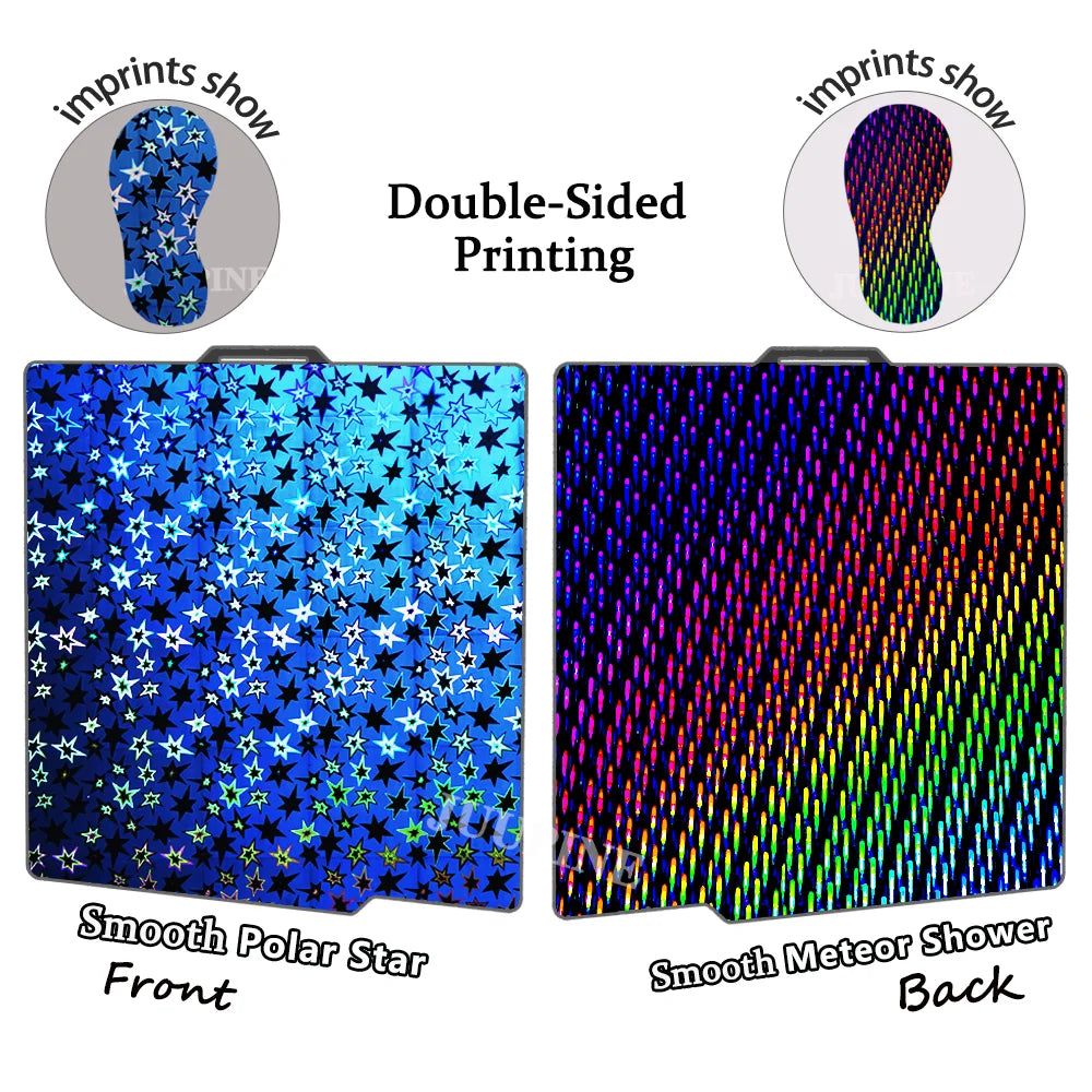 257x257mm (10.12 x 10.12 in) Spring Steel 3D Printer Build Plate - Double-Sided PEI/PEY/PET Surface, Smooth & Textured