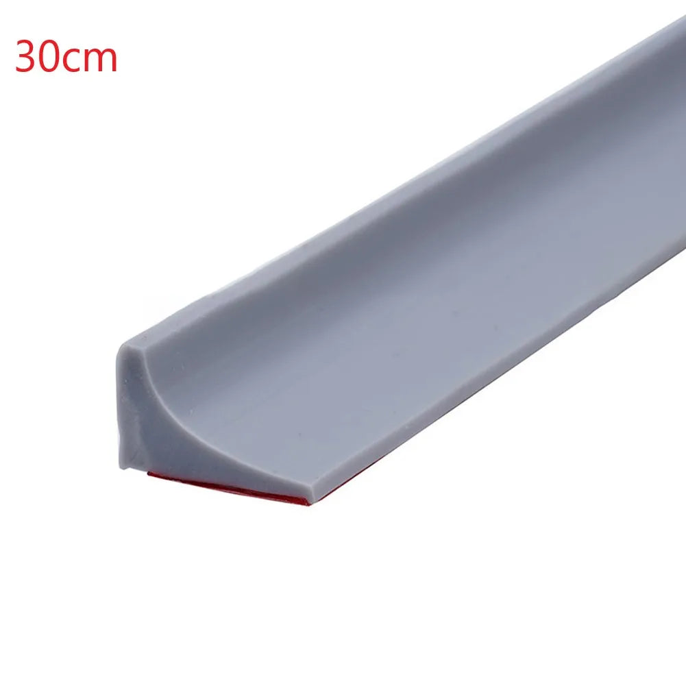 Silicone Shower & Kitchen Water Barrier Strip – Water Stopper Seal, 30/50/80/100/200 cm (11.8–78.7 in) – Transparent/Grey/Black/White