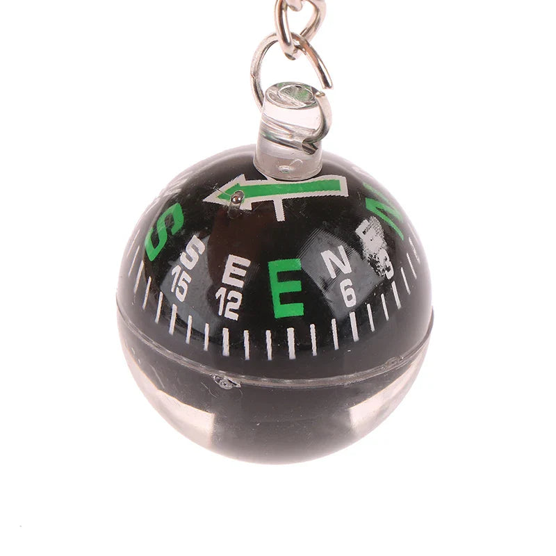 Mini Compass Keychain 28mm (1.10 in) Outdoor Survival Pendant, 1 or 2-Pack