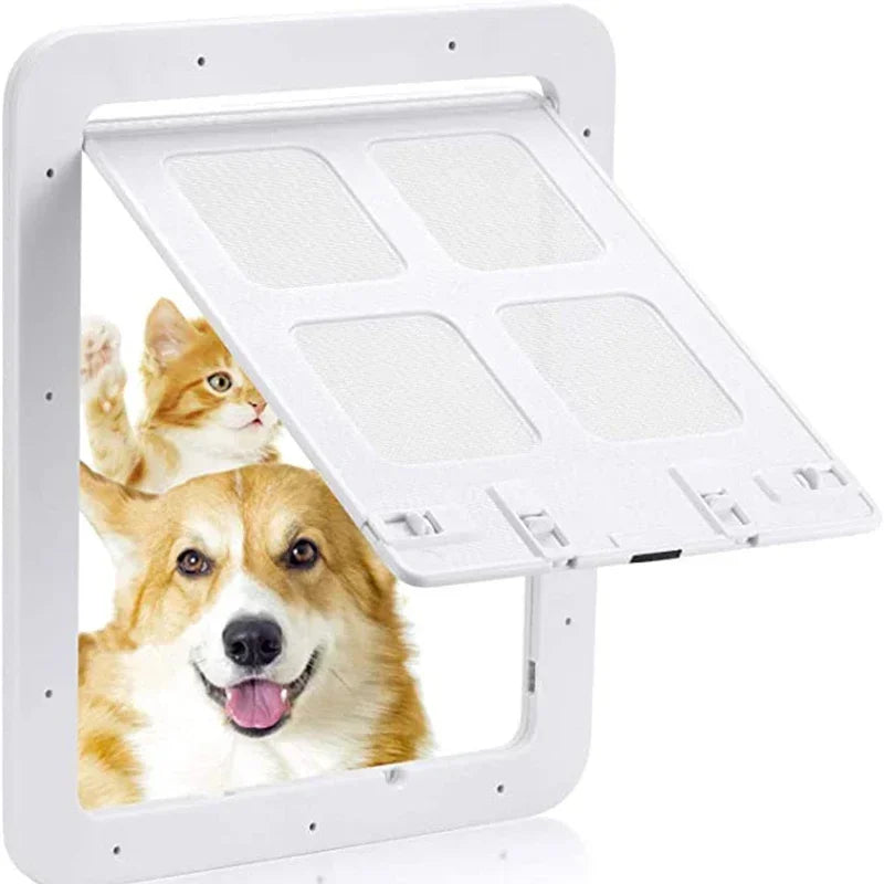 Lockable Magnetic Pet Door Flap for Cats & Dogs - Screen Window & Gate, L (9.4×11.4 in / 24×29 cm) & XL (14.6×16.5 in / 37×42 cm) Easy Install
