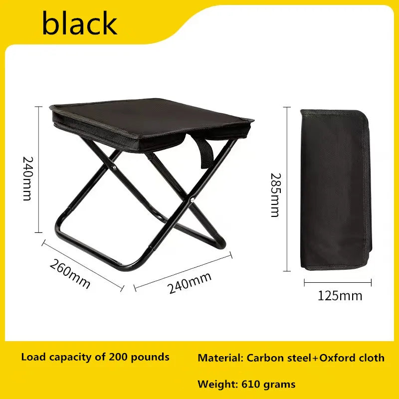 Portable Ultralight Folding Camping Stool, Compact Travel & Fishing Seat for Picnic and Beach