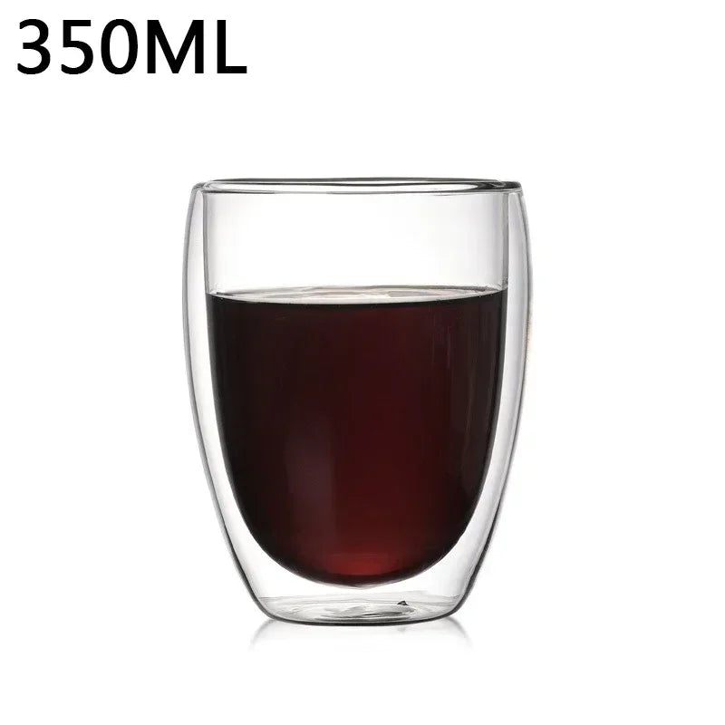 Double-Wall Borosilicate Glass Cups (80-450 ml) Heat-Resistant Insulated Tea, Coffee & Beer Glasses, Single to 6-Pack