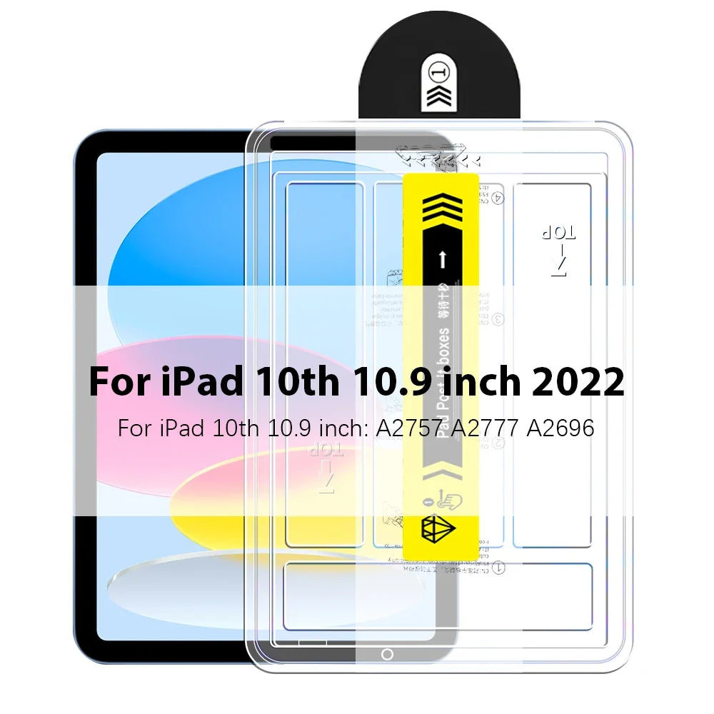 Tempered Glass Screen Protector for iPad Pro, Air & Mini — Fits 13-inch (33 cm), 12.9-inch (32.8 cm), 11-inch (27.9 cm), 10.9-inch (27.7 cm), 10.2-inch (25.9 cm), 8.3-inch (21.1 cm) — Anti-Fingerprint, Scratch-Resistant,