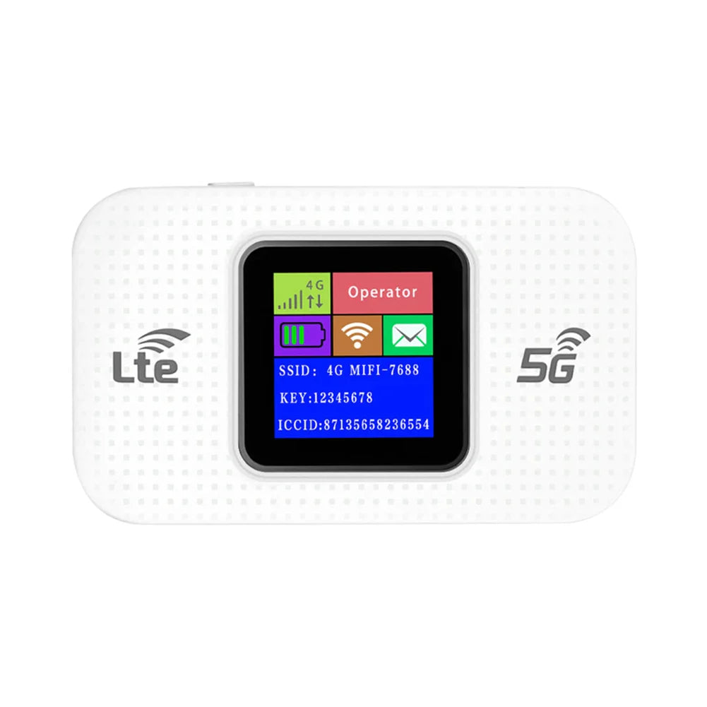 4G LTE Mobile WiFi Router 150Mbps Pocket Hotspot with SIM Slot 3650mAh Battery for Car & Travel