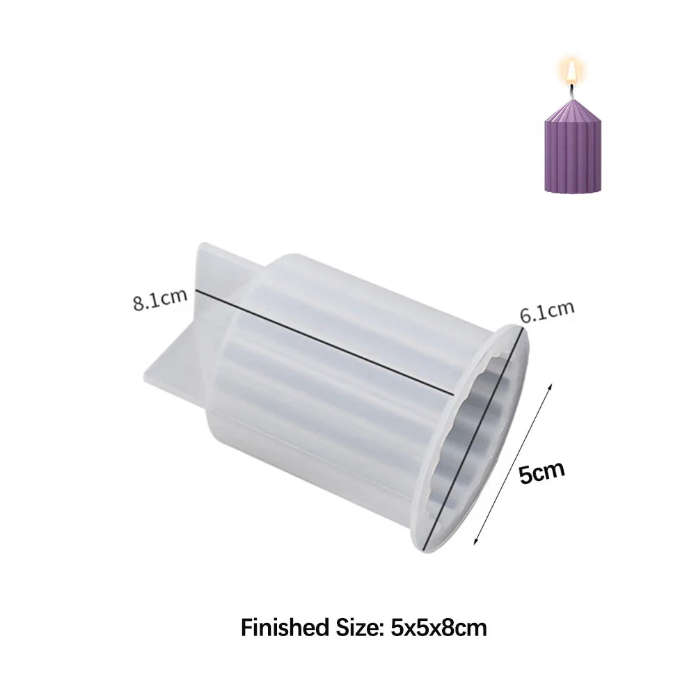 Cylinder Silicone Mold for 3D Scented Candle and Soap Making - DIY Resin, Wax & Plaster Crafts