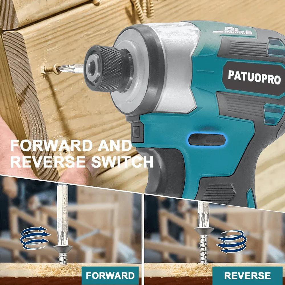 5-Speed Brushless Cordless Impact Screwdriver 1/4-inch (6.35 mm), 18V Battery Compatible (No Battery)