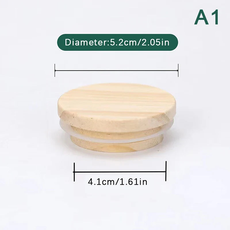 Handmade Pine Wood Jar Lid with Silicone Seal – Airtight Wooden Cover for Jars, Mugs & Candle Cups, Fits 52–130 mm (2.05–5.12 in)